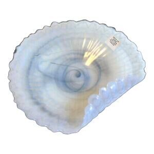 Pottery Barn Centerpiece BOWL Gray Alabaster Dekor Glassware Flower Dish 10.5"